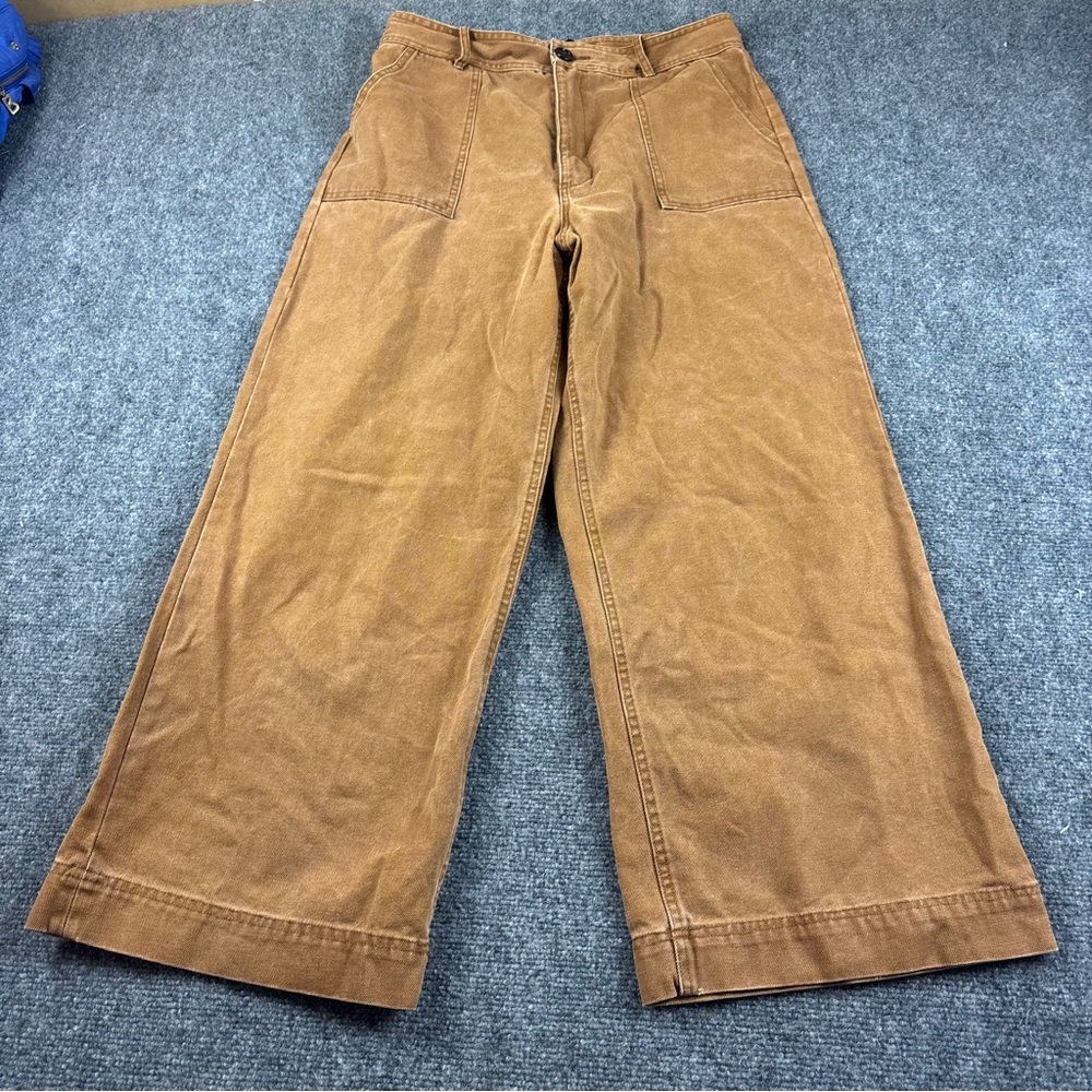 FRYE Women’s Camber Camel colored Canvas Wide Leg Pants size: 29 - Picture 2 of 13
